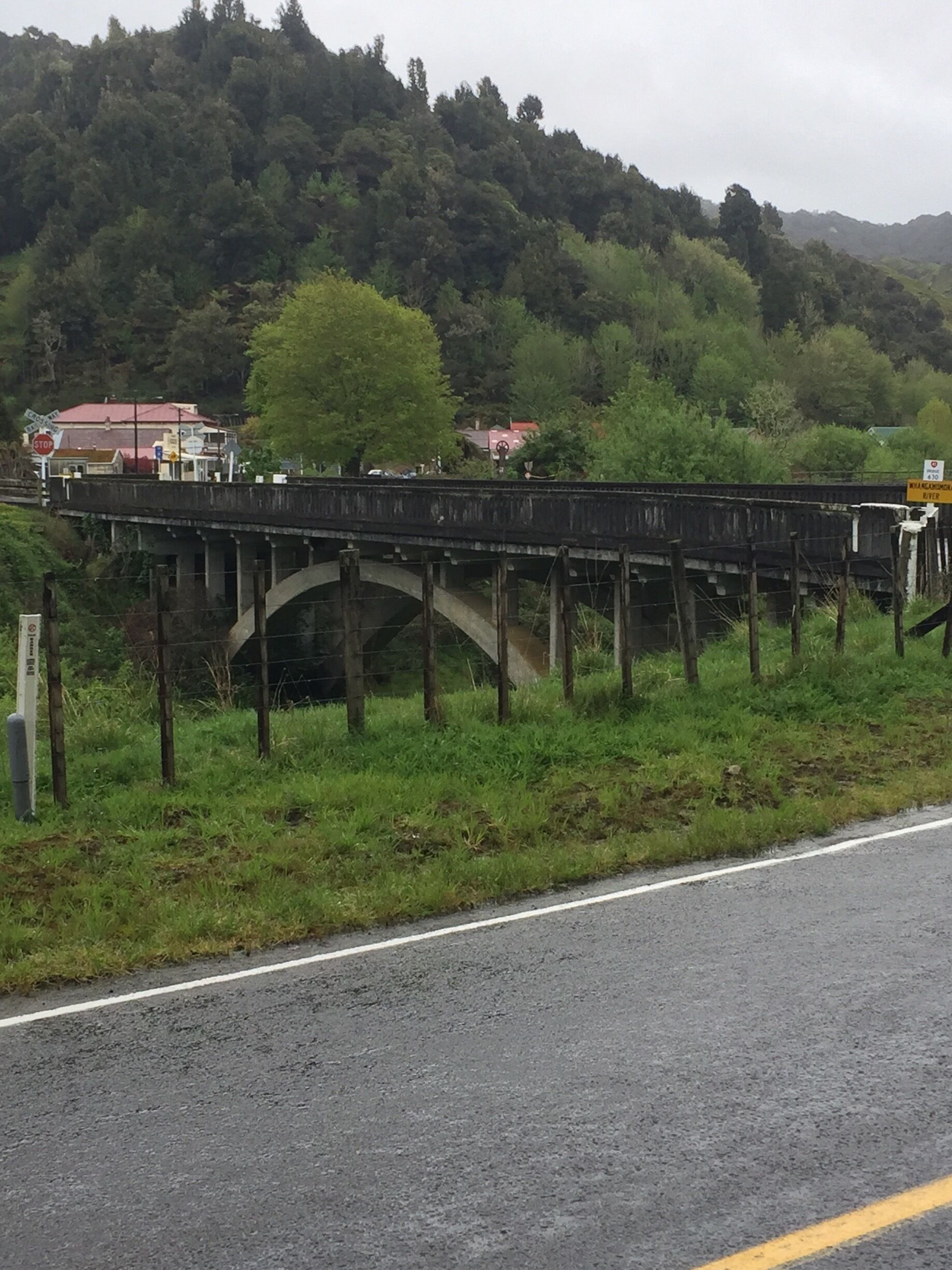 The Bridge-to-Elsewhere. One of 3 sister bridges (the Bridge-to-Nowhere and the Bridge-to-Somewhere being the other 2). You cross this bridge as you're coming into or leaving Whangamomona. 