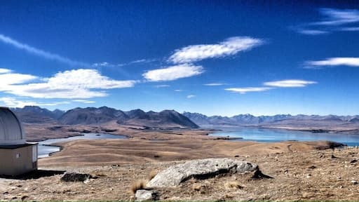 One of two "dark sky" spots in the Southern Hemisphere - Mt John Observatory gives tours of the night sky - but during the day you can drive up yourself and enjoy a 360 view of the Southern Alps and Lake Tekapu.
The road closes at 6 - so plan ahead