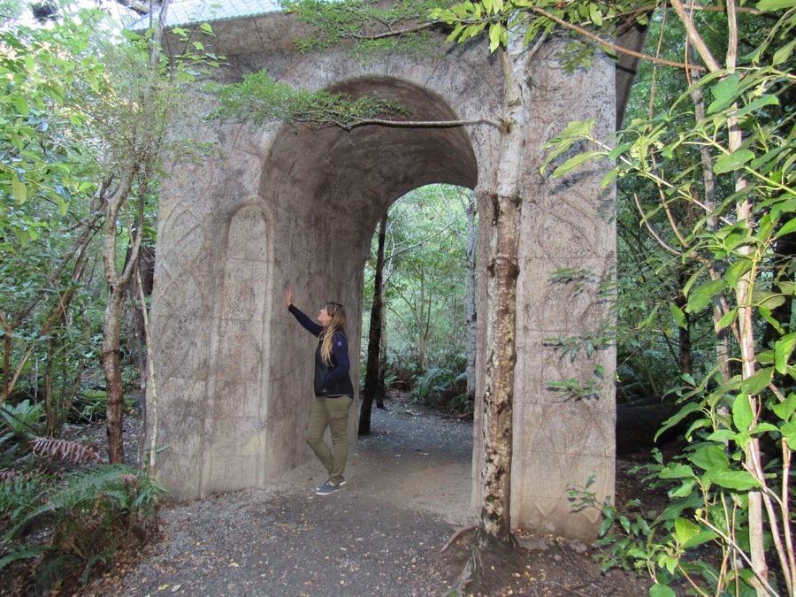 The original arch used for the filming of Rivendell was removed but this smaller recreation was installed in its original location