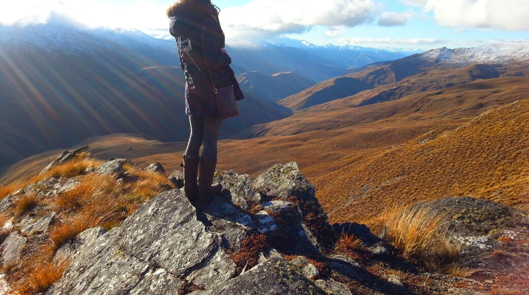 Stopped of on the drive to Wanaka over the crowne range. Stunning views.