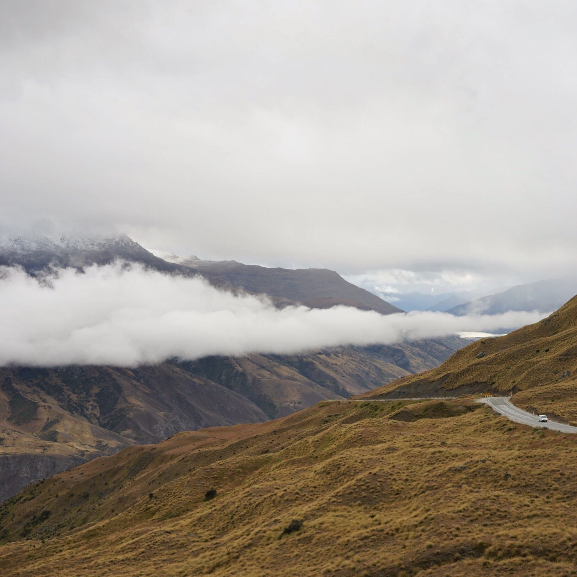 The Crown Range is an incredible mountain pass in the Southern Lakes region and this viewpoint see a lot of visitors stop and take a moment. 

The mountains bisect each other quite magically and on a recent trip over the pass I just had to stop when the whole scene was made all that more dramatic with layers of inverted cloud floating in the valley below.

#NewZealand #Otago #CrownRange
