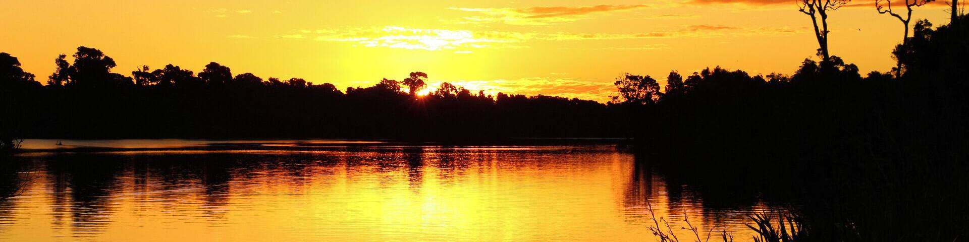 Sunset in Fiordland, taken from Martins Bay Lodge