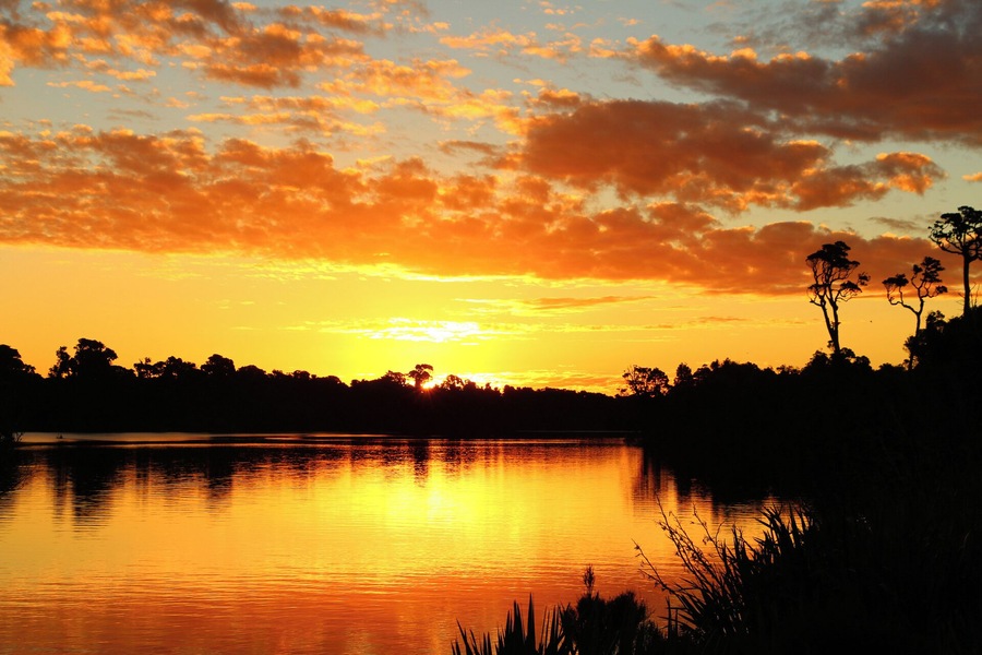 Sunset in Fiordland, taken from Martins Bay Lodge