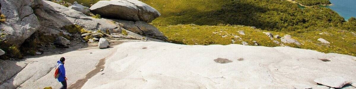 With our boat anchored in Port Pegasus on the south side of Stewart Island we explored the granite domes. This is an area that is very seldom visited.