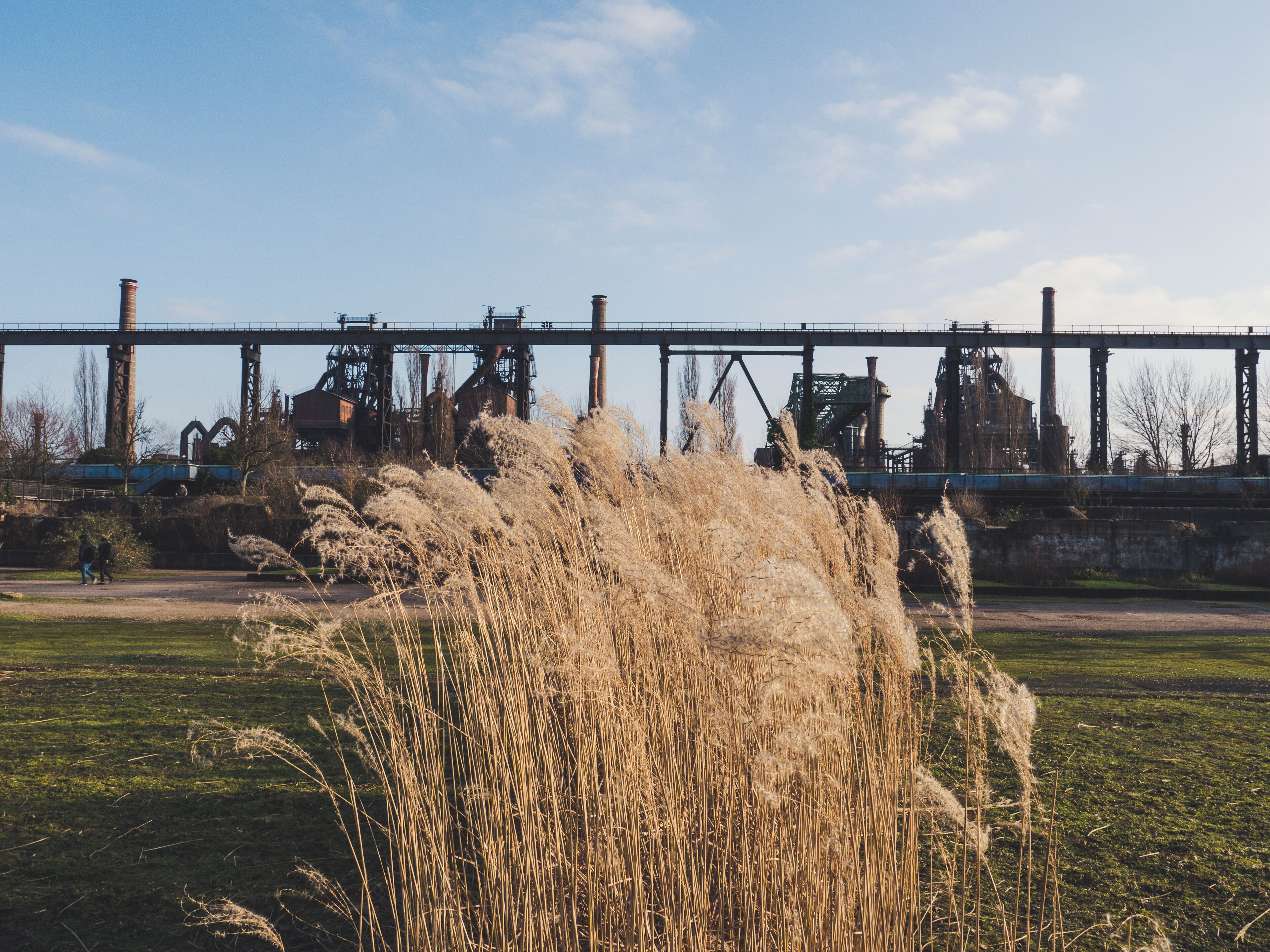 Bright sunny winter day at the Landschaftspark Duisburg Nord. 