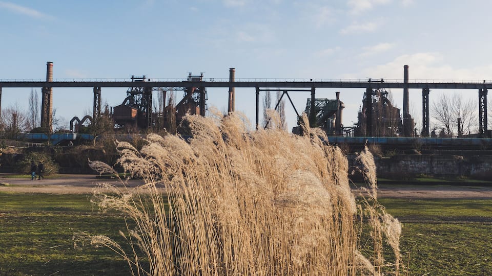 Bright sunny winter day at the Landschaftspark Duisburg Nord.