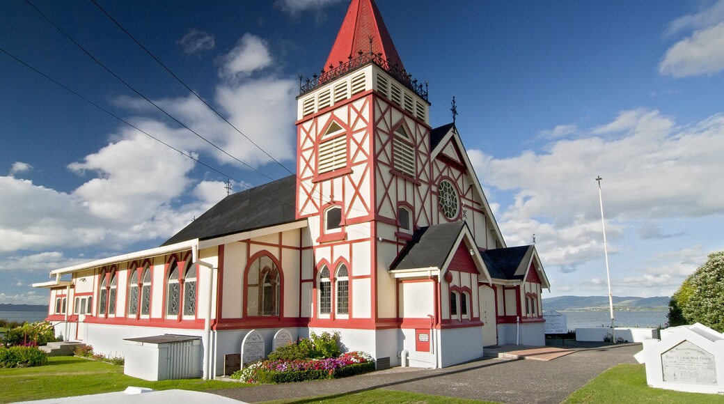 Saint Faiths Anglican Church, Ohinemutu Maori Village, Rotorua, North Island, New Zealand.