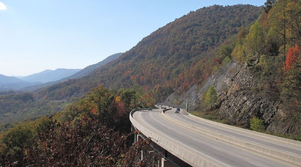 The change of seasons in Southwest Virginia! This is St. Rt. 23, Orby Cantrell Hwy, near Powell Valley Overlook - going into Autumn.