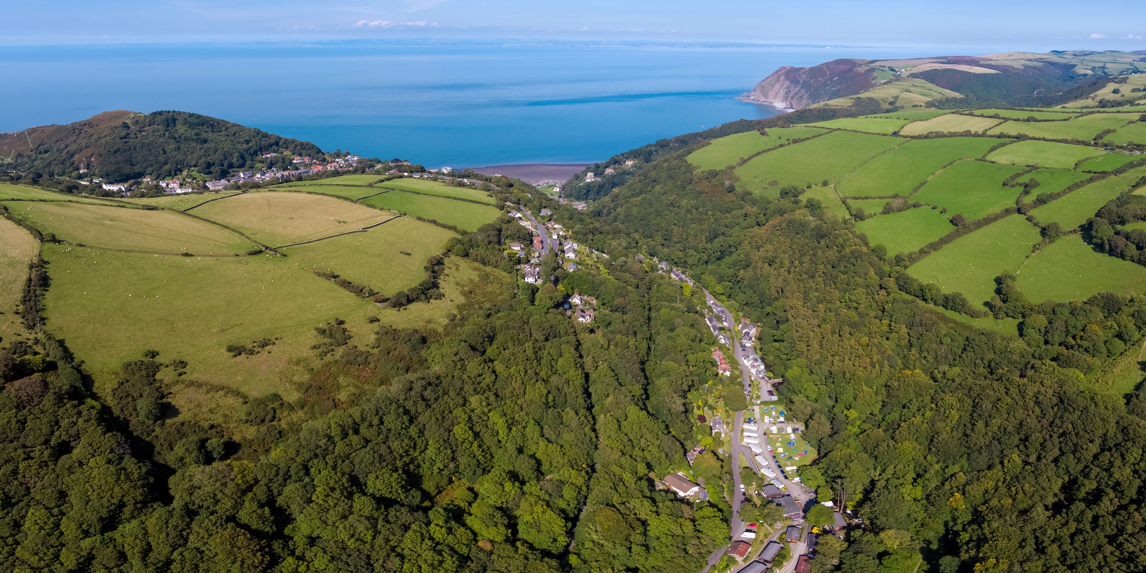 Wooded valley on the north Devon coast, Lynton, Exmoor, Devon