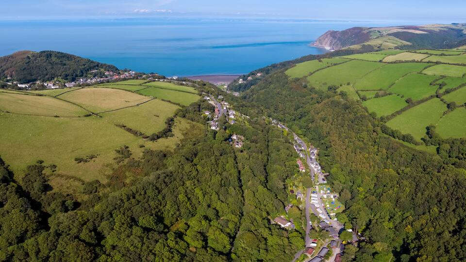 Wooded valley on the north Devon coast, Lynton, Exmoor, Devon