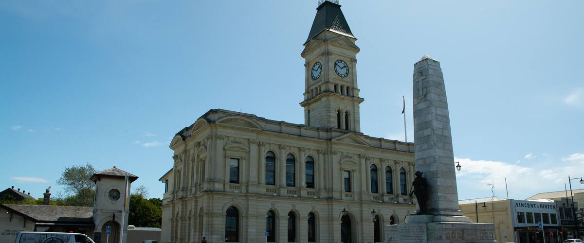North Otago Museum and monument in Oamaru New Zealand
