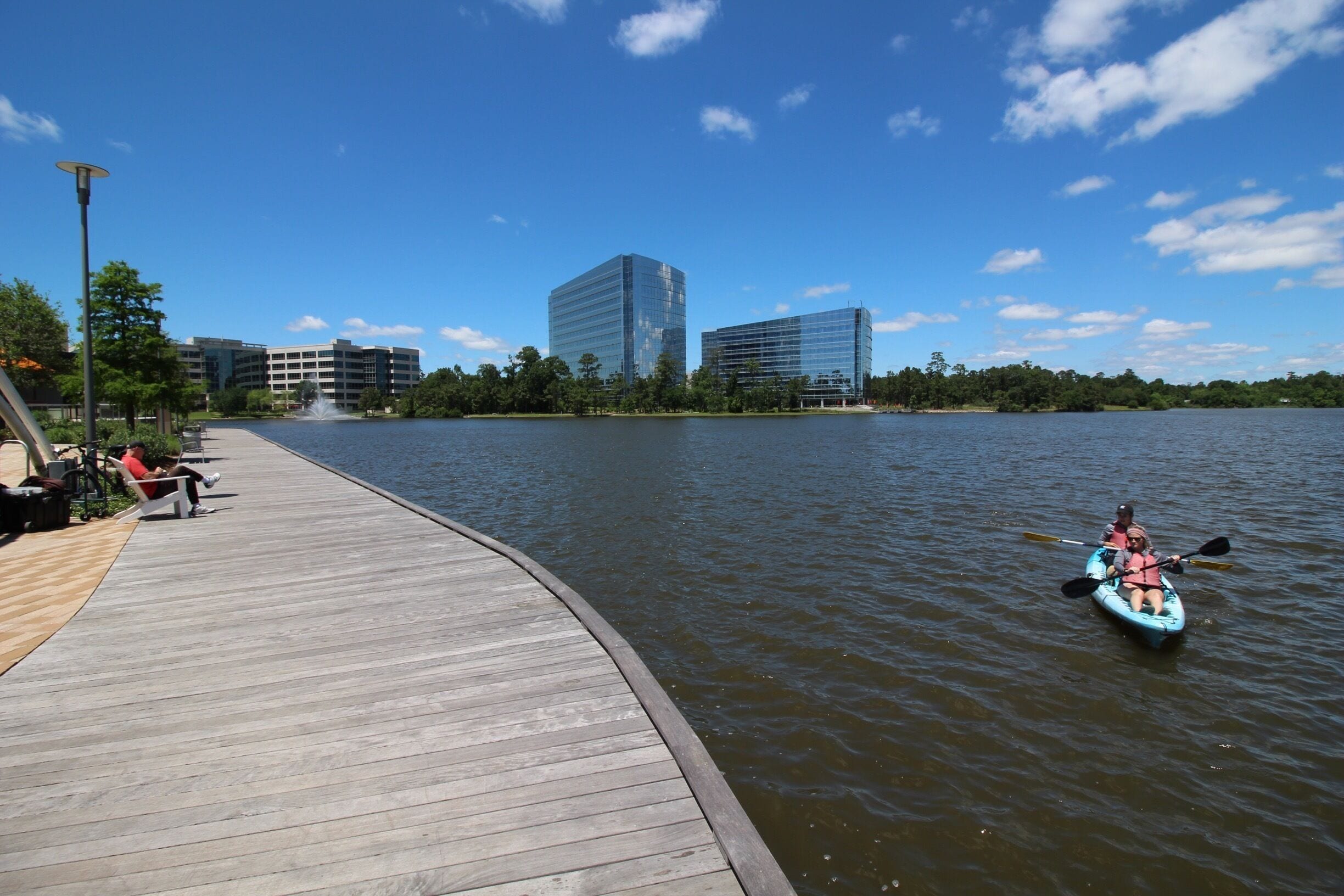 Hughes Landing Boardwalk in The Woodlands, Texas April 23, 2017.