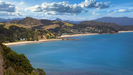 Coromandel Peninsula, New Zealand. Kūaotunu Beach and Rings Beach with Coromandel Ranges in distance. Pacific Ocean view.