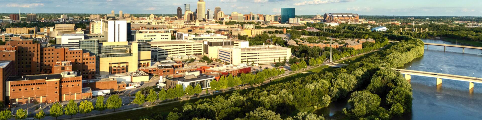 Indianapolis Skyline and White River Wilderness Urban Trail