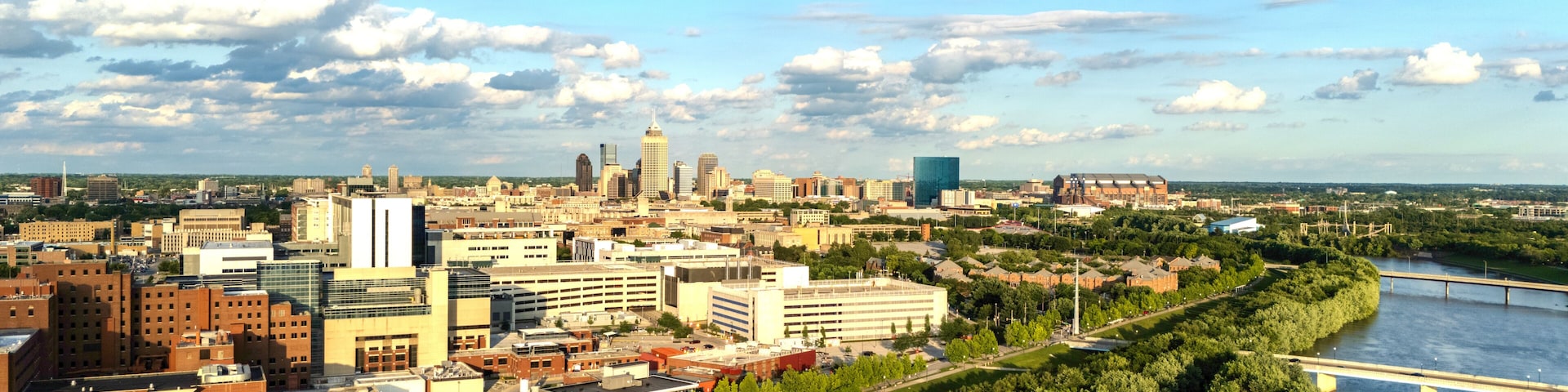 Indianapolis Skyline and White River Wilderness Urban Trail