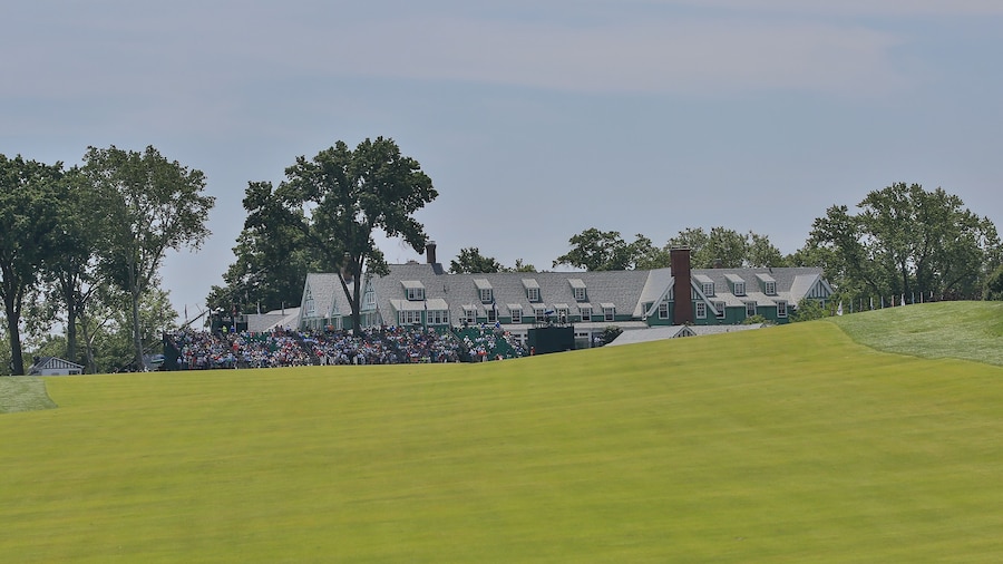 OAKMONT, UNITED STATES - Jun 16, 2016: The Oakmont Golf Course Clubhouse at the US Open Golf Championship