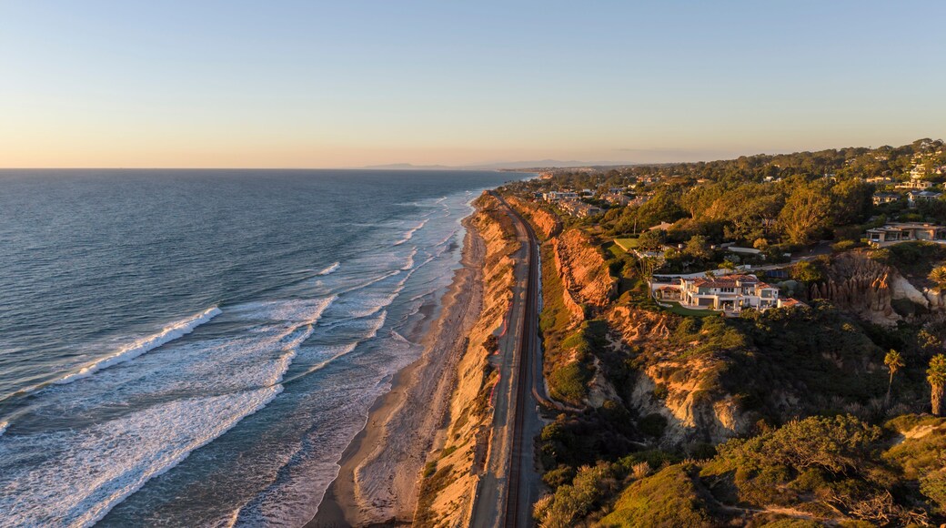Sandstone cliffs near Del Mar, California, drone photo