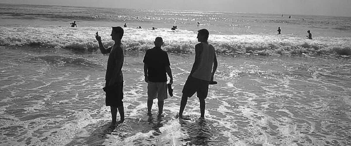 A walk along the beach before sunset.