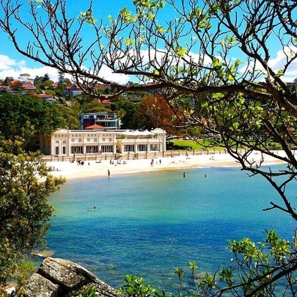 The Bathers' Pavilion in the distance. Originally opened in 1929 as a large changing shed and is now the setting of one of Sydney's best restaurants and cafés - @batherspavilion Balmoral Beach. 
#restaurant