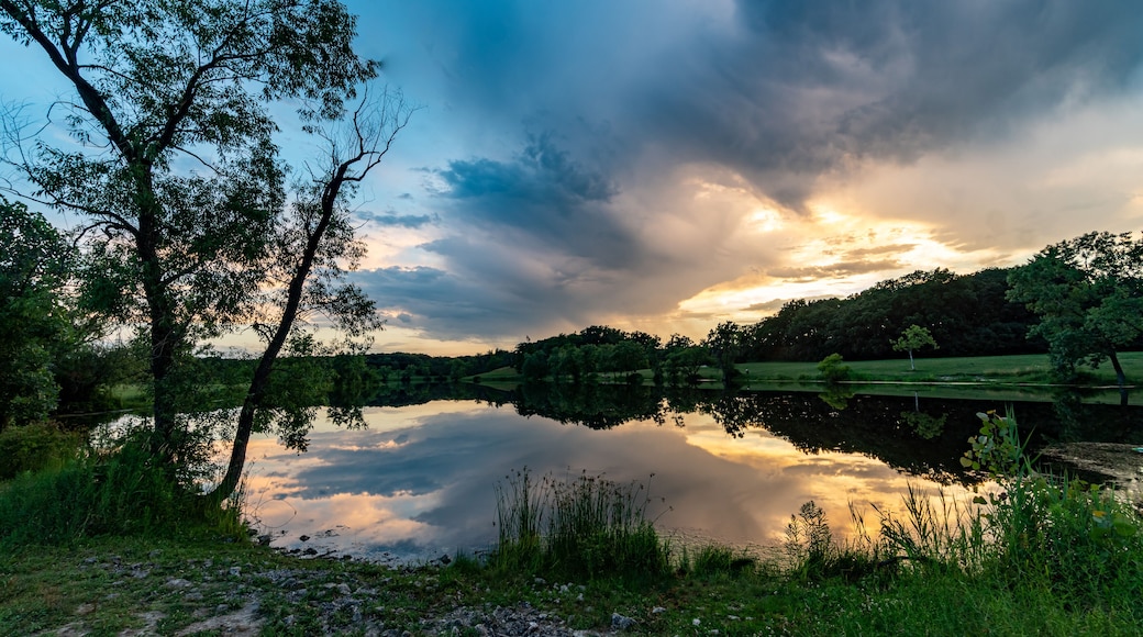 Reflection on Lake at Dusk at Turtlehead Lake Nature Preserve in Orland Park, IL (Suburban Chicago)