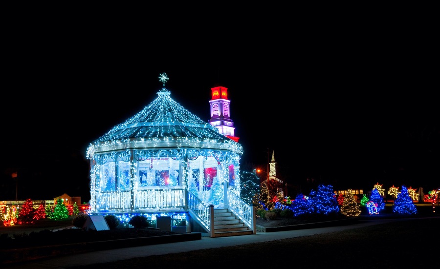 Village Christmas scene