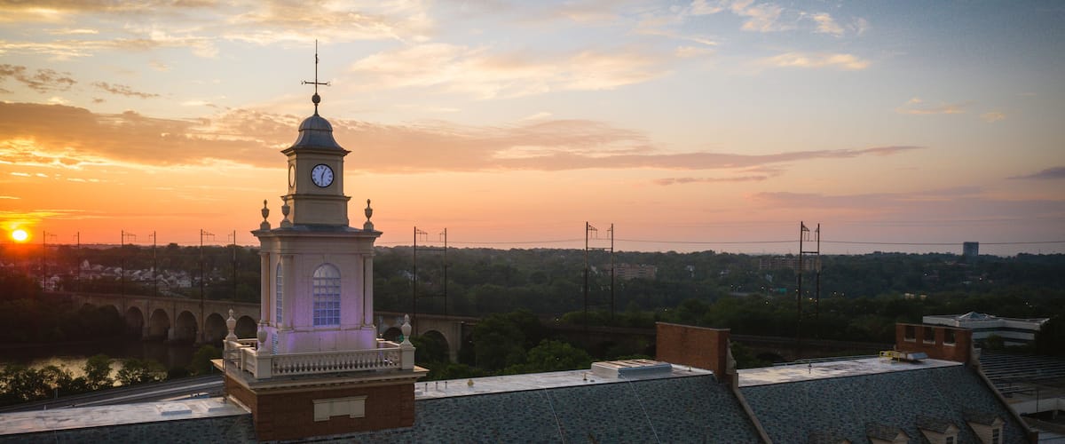 Aerial Sunrise of Rutgers University New Brunswick New Jersey