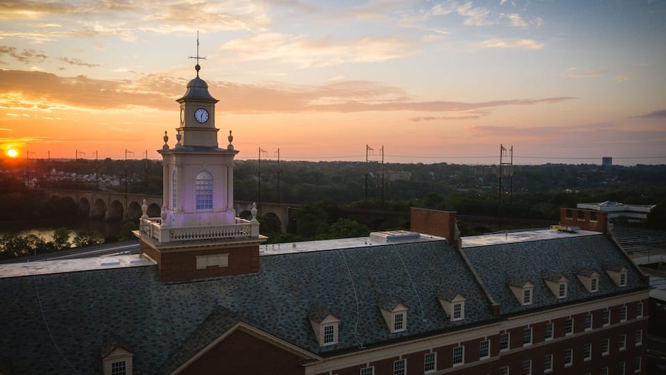 Aerial Sunrise of Rutgers University New Brunswick New Jersey