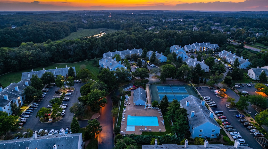 Aerial Drone of Plainsboro Princeton Sunset