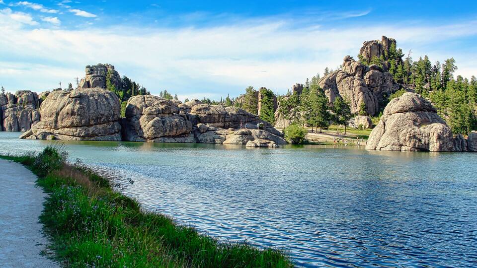Summertime on Sylvan Lake in the Black Hills of Custer State Park in South Dakota.
