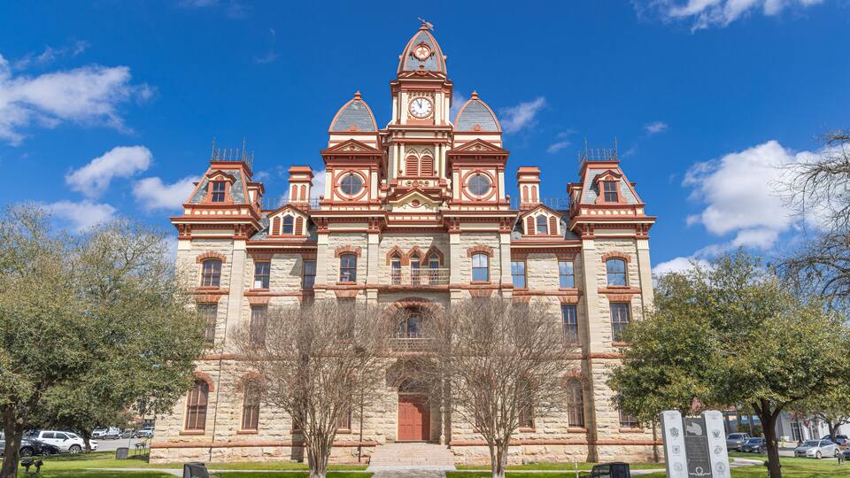 The Caldwell County Courthouse in Lockhart, Texas.