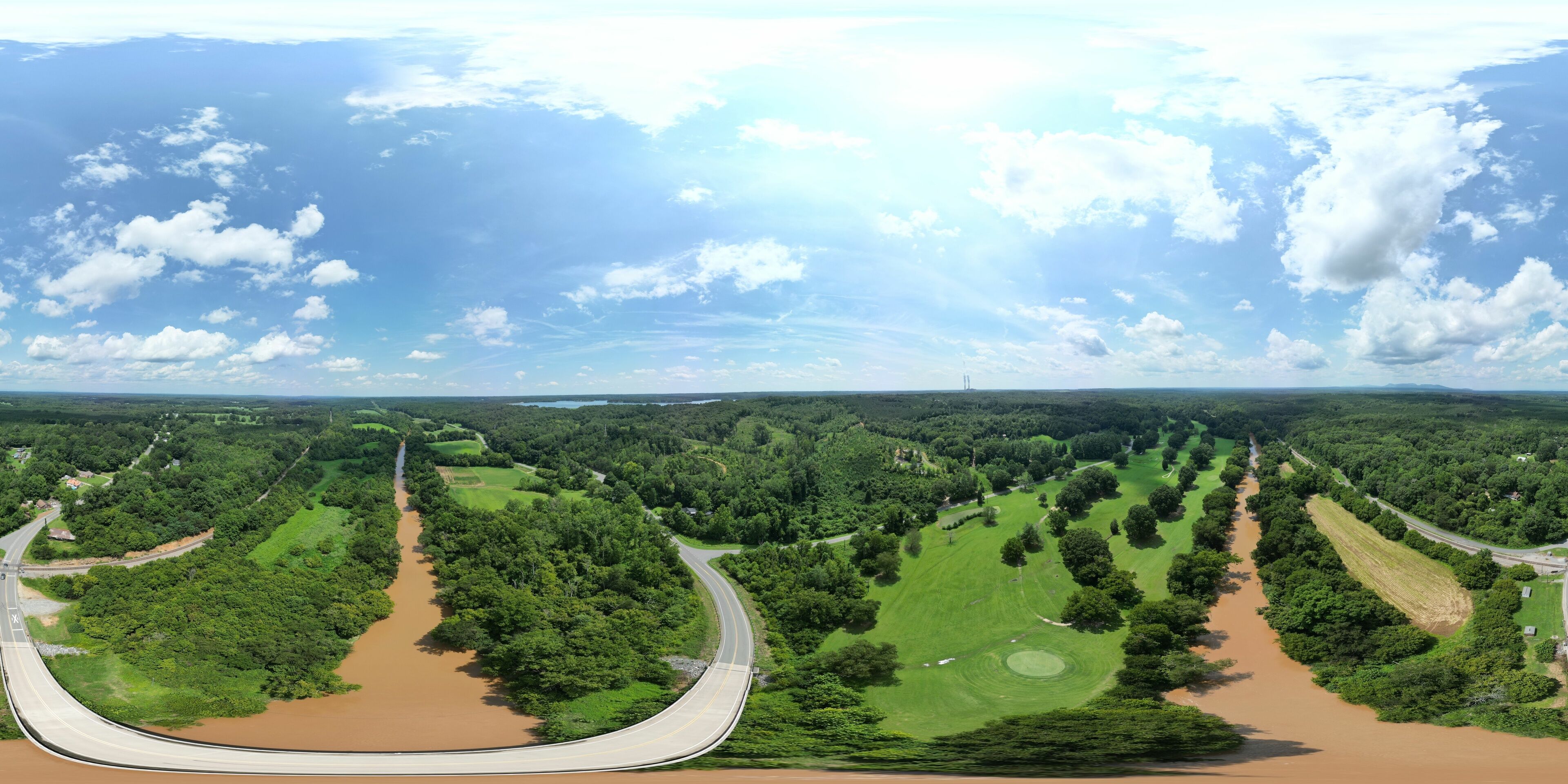 Wide view of the Dan River in North Carolina, showcasing the natural beauty and serene waters