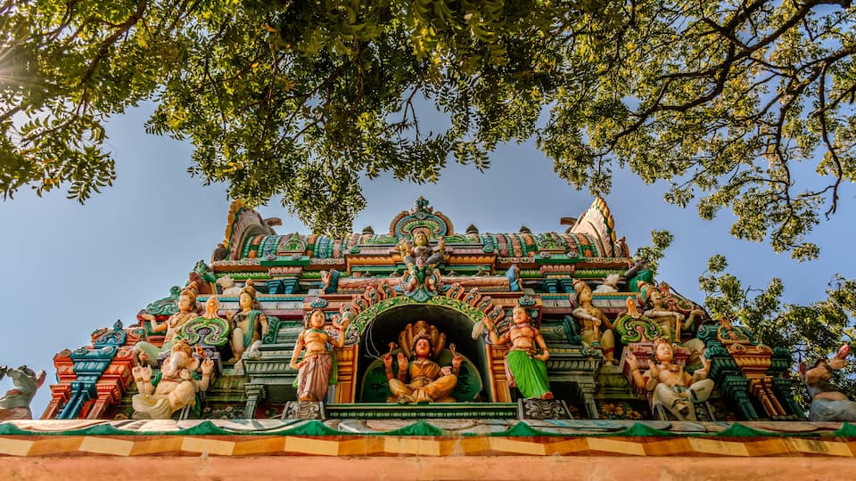 Vibrant Entrance of the Hindu Kovil on Nainathivu Island