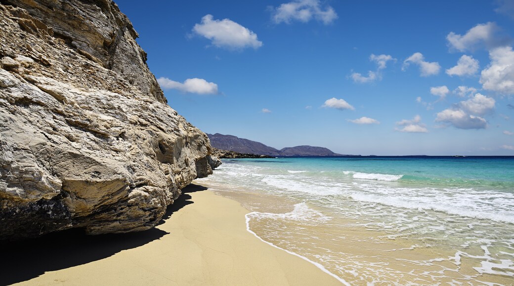 Marble beach in the island of Armathia near the Greek island of Kassos in the Dodecanese archipelago
