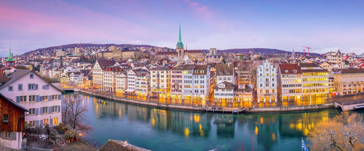 Cityscape of downtown Zurich in Switzerland