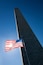 USA flag dark sky and Washington Monument