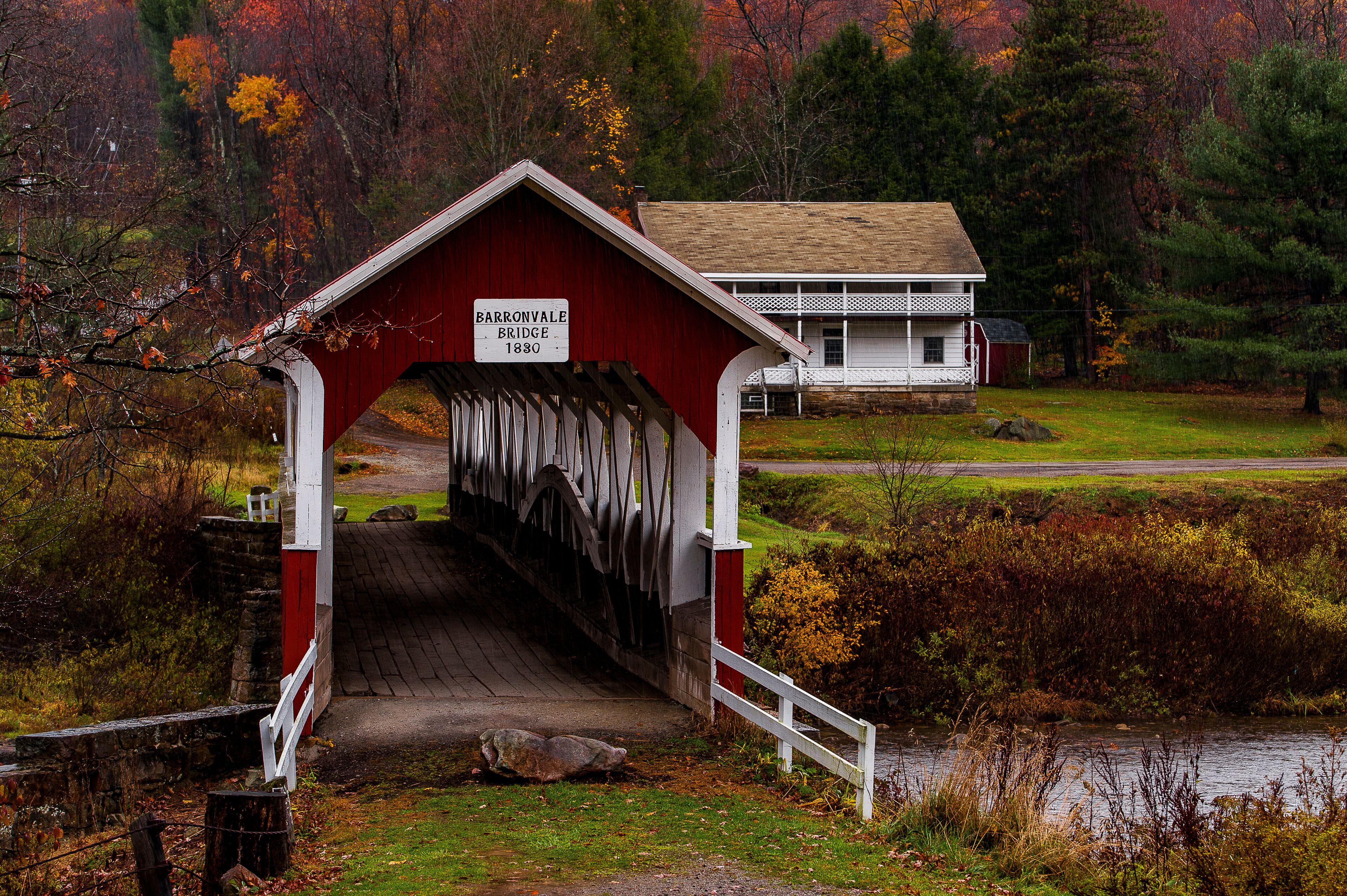 Historic Barronvale Covered Bridge - Autumn Splendor - Somerset County, Pennsylvania