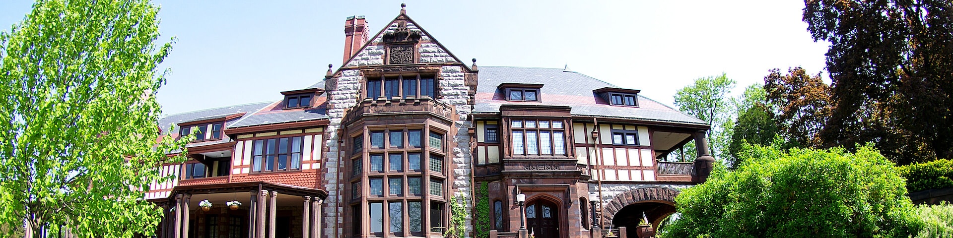 The mansion is a 40-room Queen Anne-style built from 1885-1887.