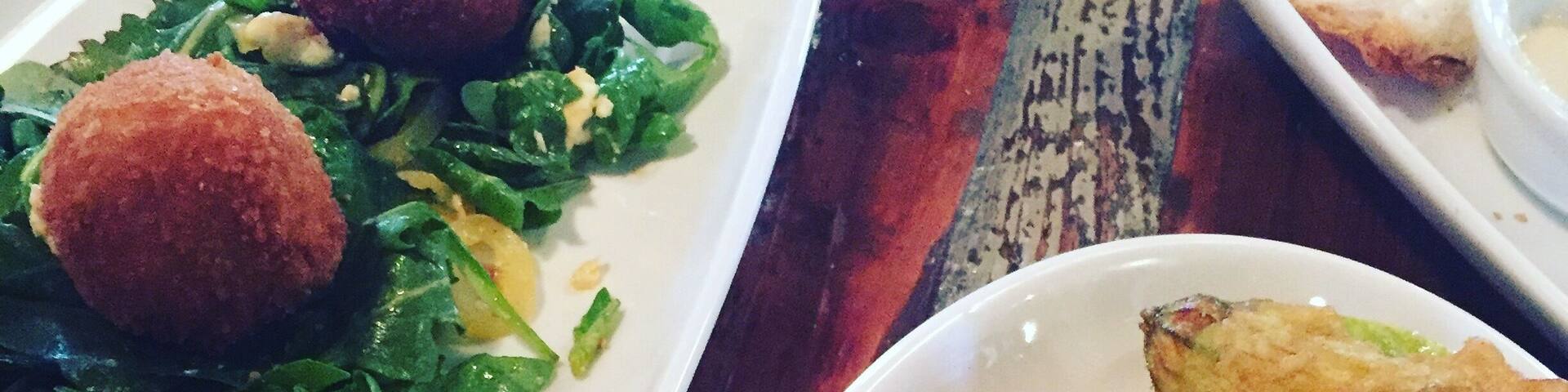 Awesome food in funky Takoma Park. Oyster happy hour is promising, but we west coast folks don't seem to cotton to oysters in 95 degree weather. Republic doesn't take reservations, but lots of seating indoors (great AC) or out #exploremd #takomapark