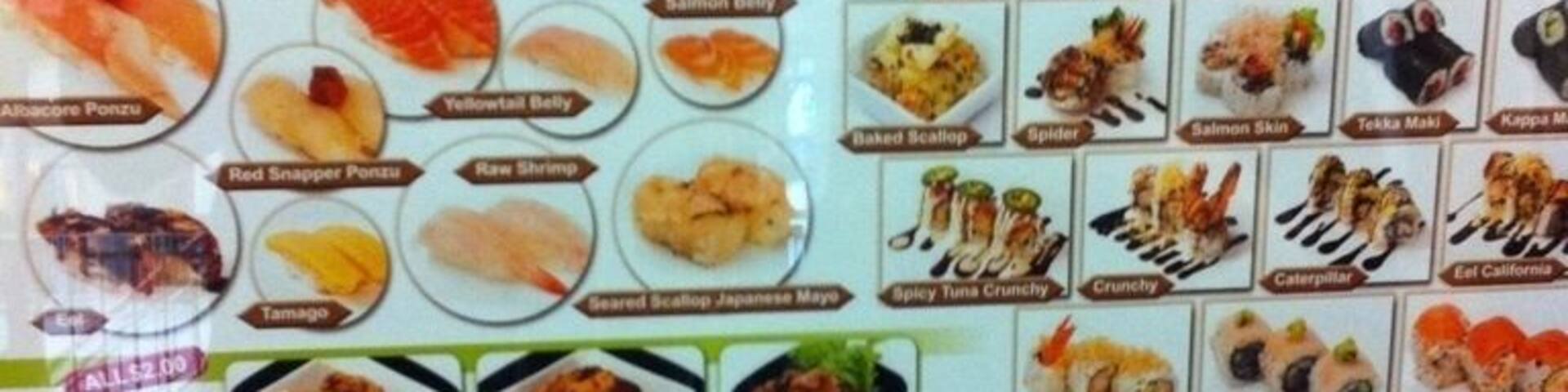 Yummmm 2$ sushi plates!