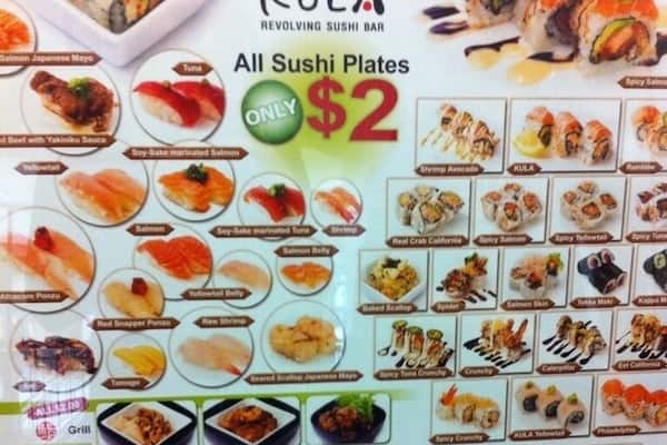 Yummmm 2$ sushi plates!