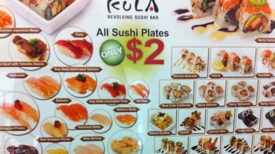 Yummmm 2$ sushi plates!