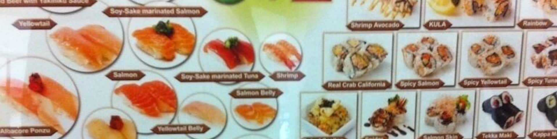 Yummmm 2$ sushi plates!