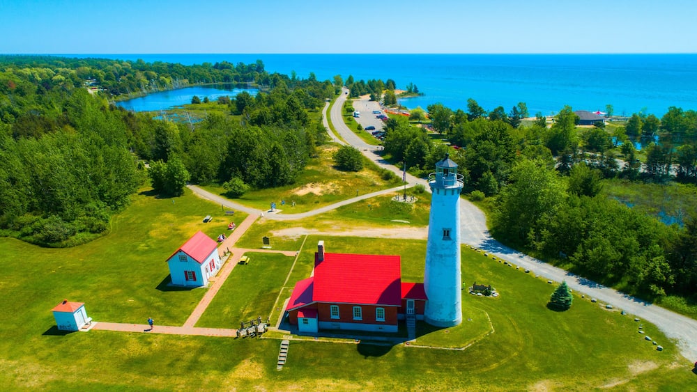 East Tawas lighthouse Tawas Point Light Station is located in the Tawas Point State Park off Tawas Bay in Lake Huron in Baldwin Township in Northern Michigan.. Created 06.15.24