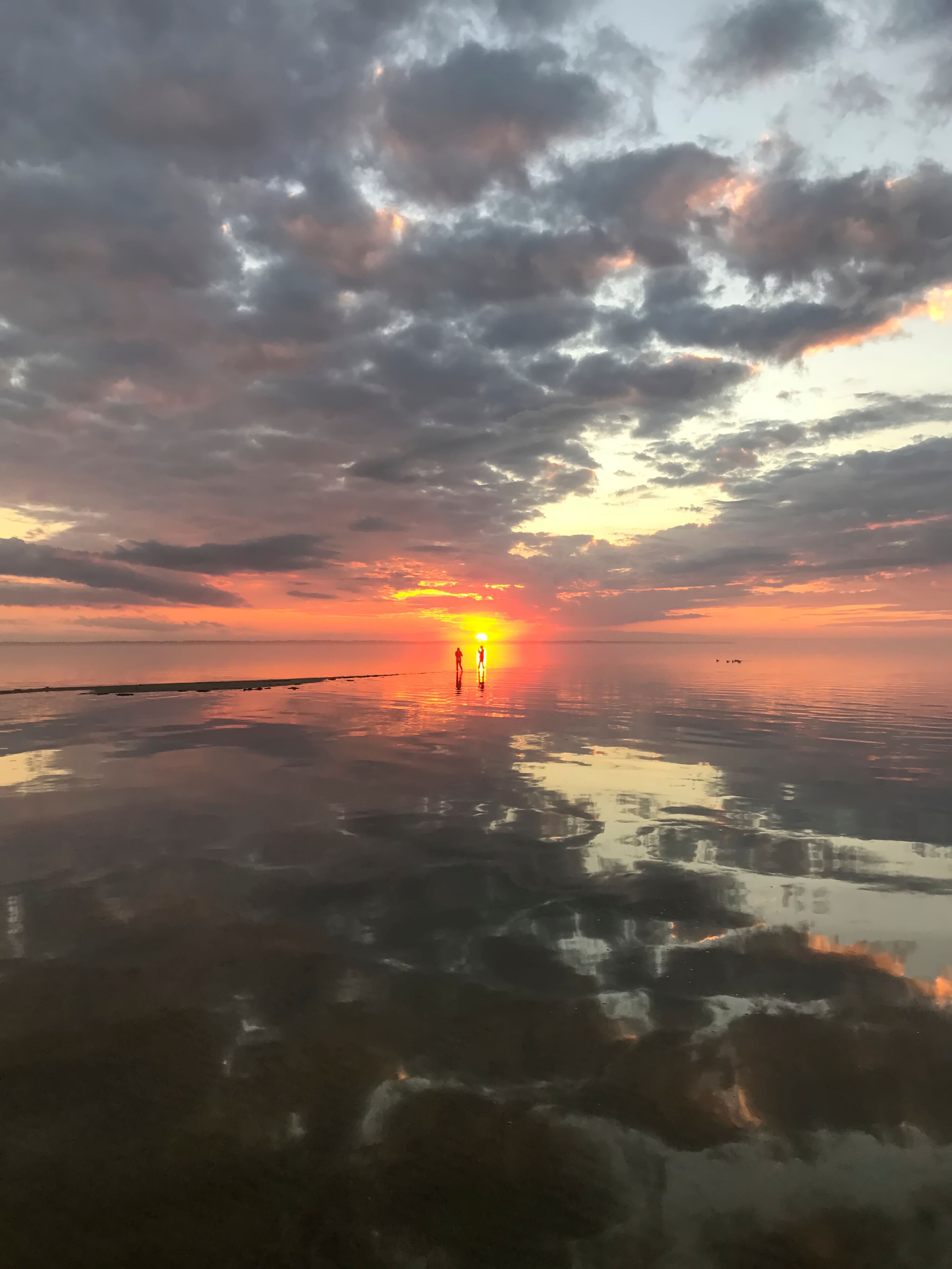 Sunset on Albemarle Sound in Jockeys Ridge State Park.; Nags Head, North Carolina.