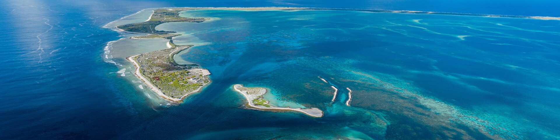 Aerial Panorama of Kanton Atoll in Kiribati