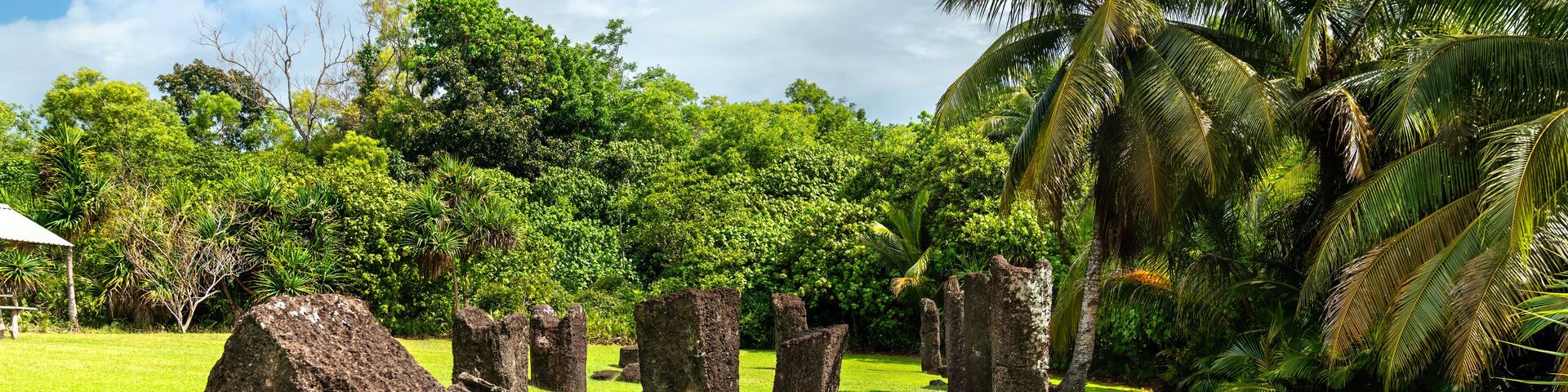 Stone Monoliths of Badrulchau on Babeldaop Island in Palau, Micronesia in Oceania