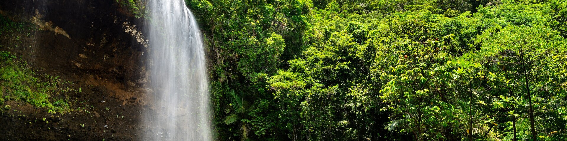 Ngardmau Waterfalls, a major tourist destination on Babeldaob Island in Palau, Micronesia, Oceania