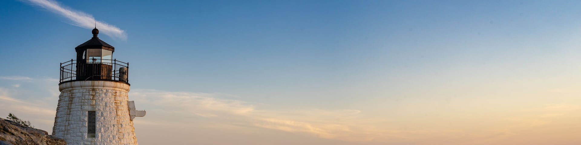 Panorama of Castle Hill Lighthouse at Newport, Rhode Island