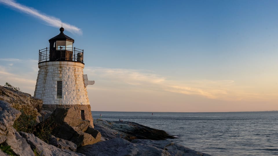 Panorama of Castle Hill Lighthouse at Newport, Rhode Island