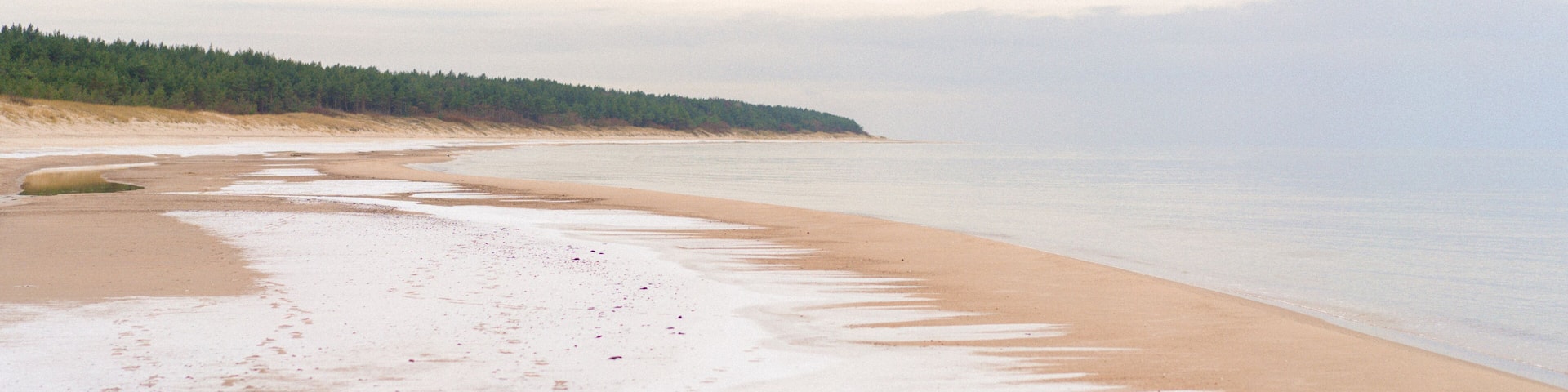 Shore of the Baltic Sea in winter, Pavilosta, Latvia